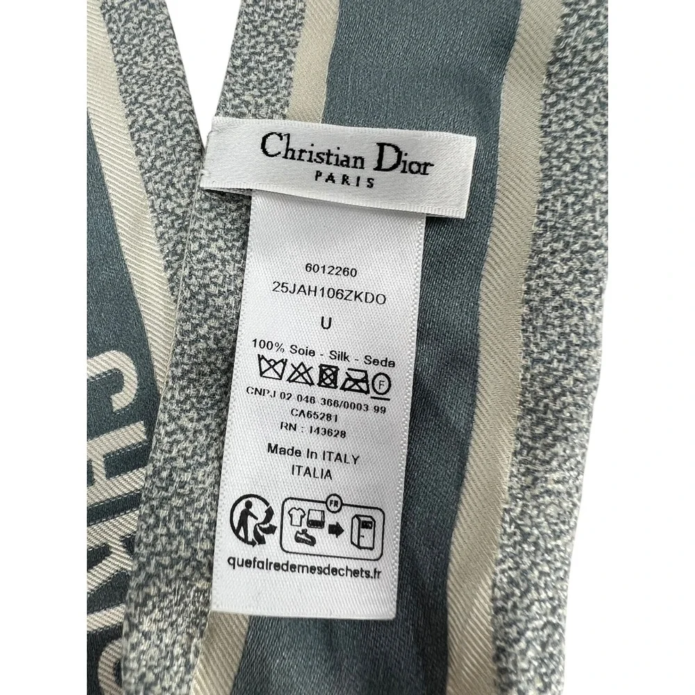 Christian Dior Toile de Jouy‎ Floral Silk Mitzah Scarf Beige Multicolor